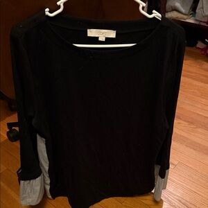 LOFT Blue Colorblock Top large